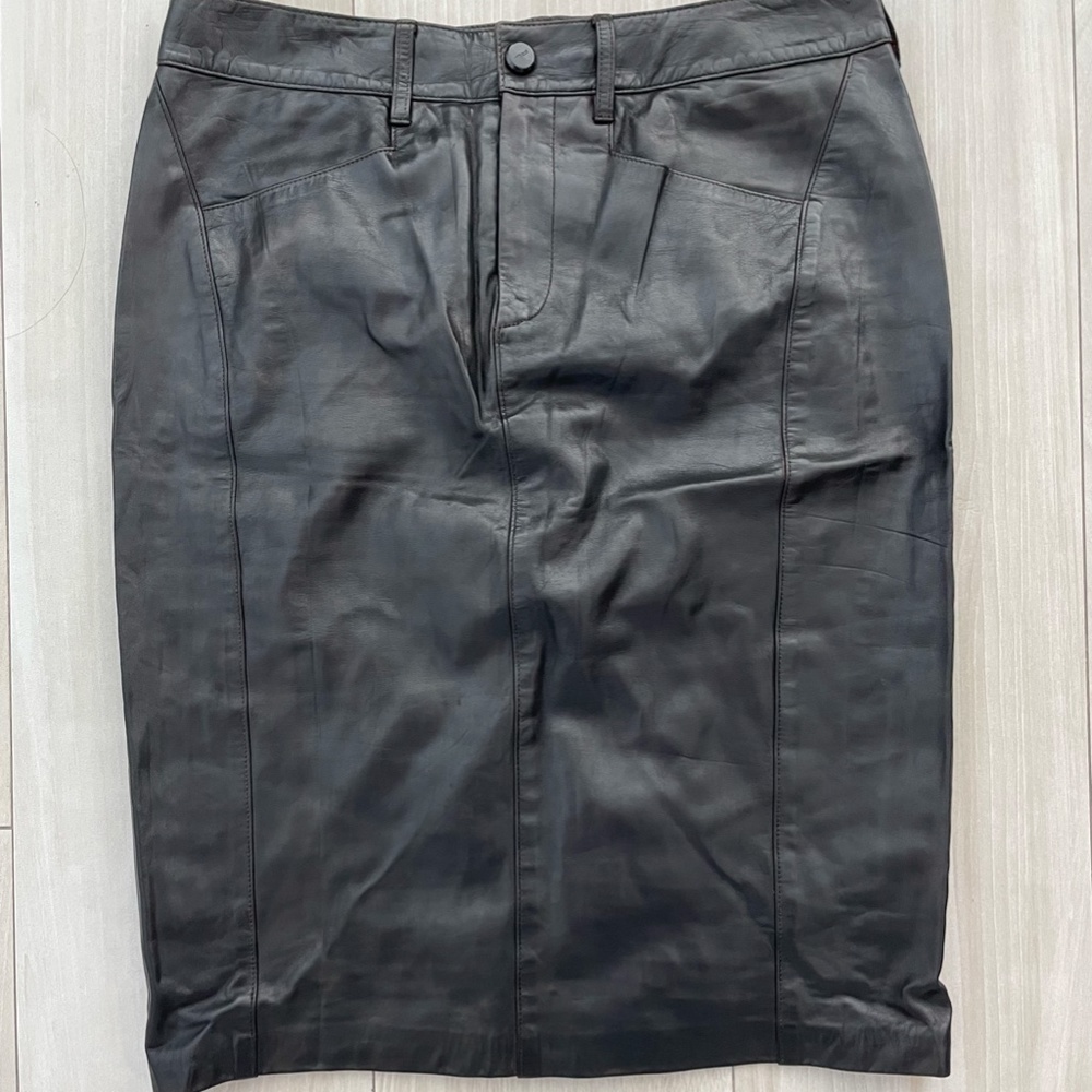 Ralph Lauren Leather Skirt Black Size 6
